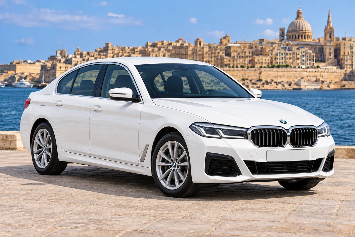 White BMW 5 Series