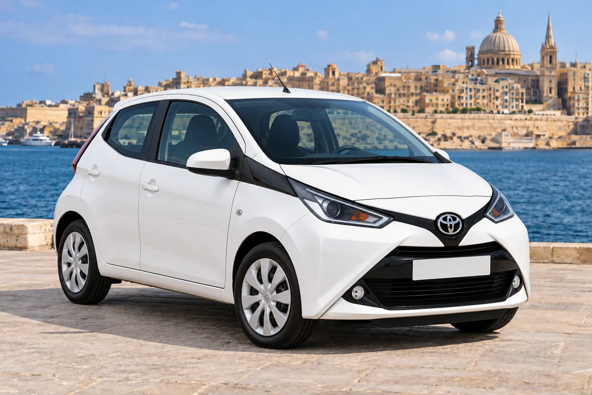 White Toyota Aygo