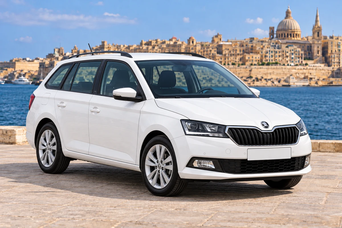 White Škoda Fabia Station Wagon or Similar